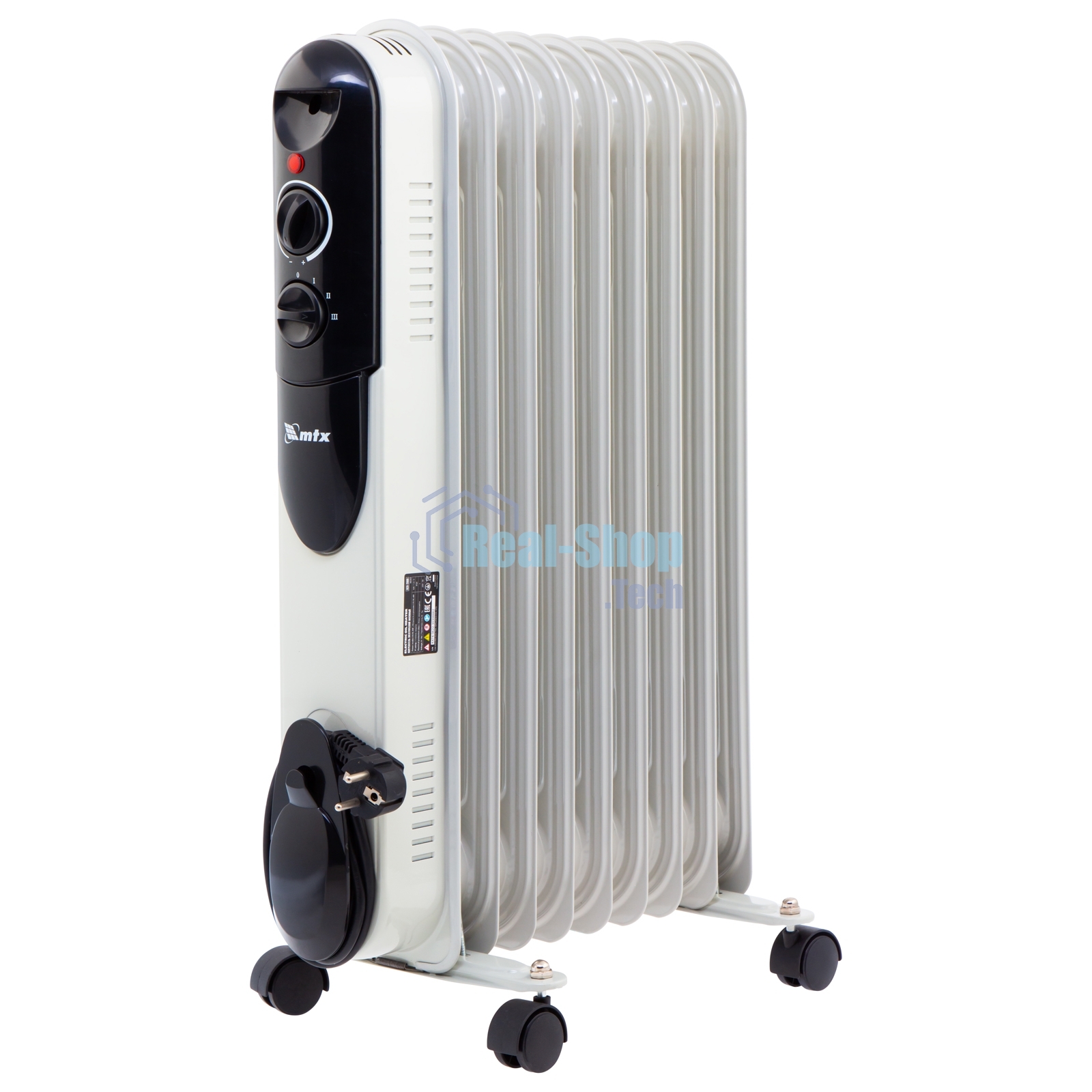 Обогреватель масляный MTX OCH-2000, белый, 2000 Вт, 20 м2, термостат