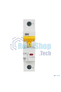 Выключатель автоматический однополюсный ВА47-60M 1Р 16А 6кА С MVA31-1-016-C IEK