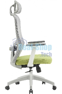 Кресло компьютерное Cactus CS-GMC515-GYGN серый, сиденье салатовый, сетка/ткань, с подголов. крестов. пластик, пластик серый