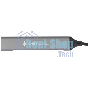 Разветвитель USB3.0/2.0 Gembird UHB-C204, USB3.0, 3xUSB2.0, кабель Type-C+USB 10 см, алюминий, пакет