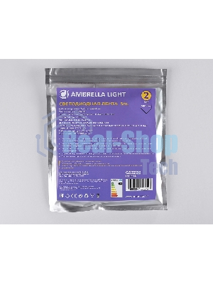 Светодиодная лента Ambrella light GS3202 2835 180Led/ 14.4W m/ 24V IP20 4500K/ 5000*8*1.2mm (2 конт.)