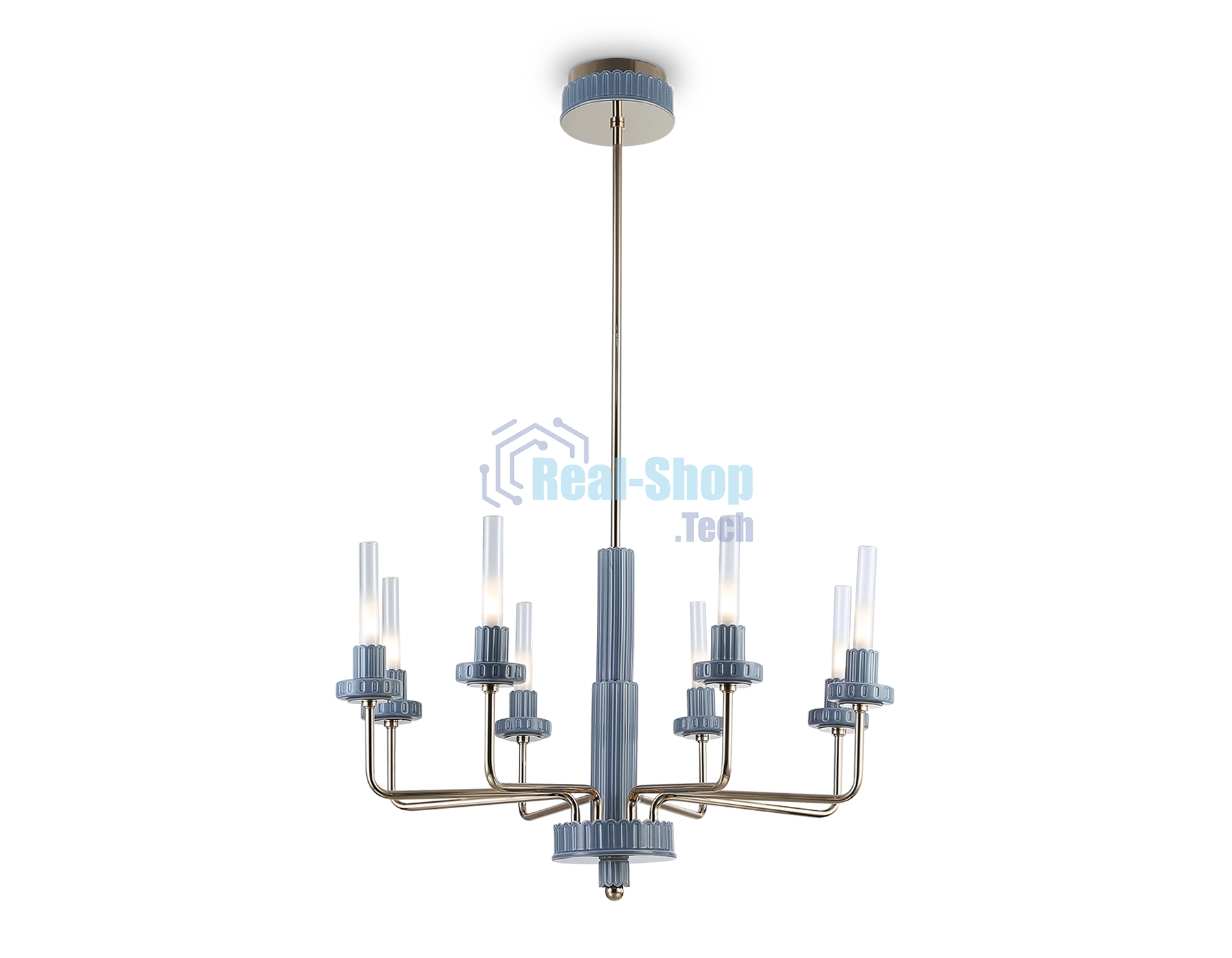 Люстра Ambrella light LH53126/8 GD/WH/GB золото/белый/серо-синий 13W 3000K D720*1120
