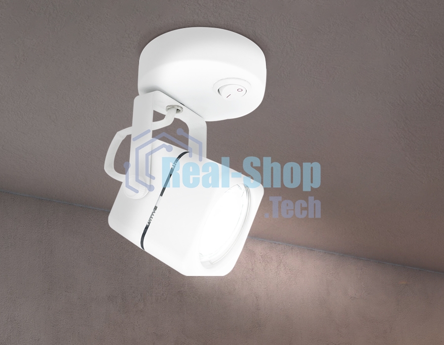 Накладной поворотный светильник с выключателем TA108 WH белый GU10 D80*130*D60
