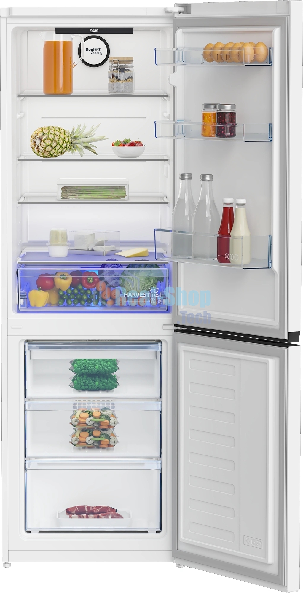 Холодильник Beko B3R1CNK363HW (R) белый двухкамерный 220/100л морозилка снизу, No Frost