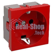 Розетка 1-м Праймер 2мод. 45х45 РКС-20-32-П-К с заземл. красн. ИЭК CKK-40D-RSZK2-K04-K