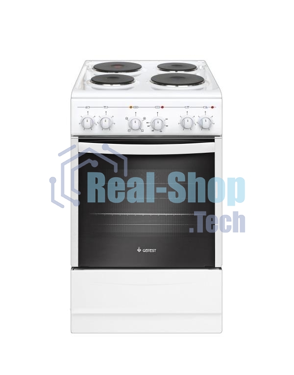Плита электрическая Gefest 5140-01 белый, конфорок 4 электрических, духовка 55 л, 50 см x 85 см x 58.5 см