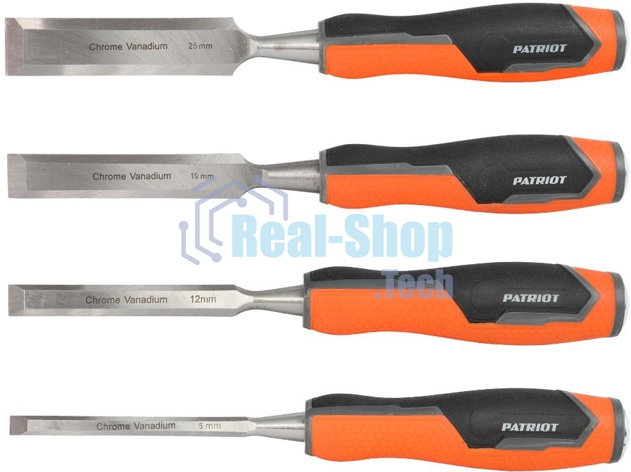 Набор стамесок PATRIOT, CrV, 4 шт: 6, 12, 19, 25мм