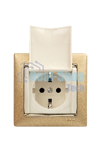 Механизм розетки 1-м СП Valena с защ. крышкой защ. шторки с заземл. сл. кость Legrand 774322