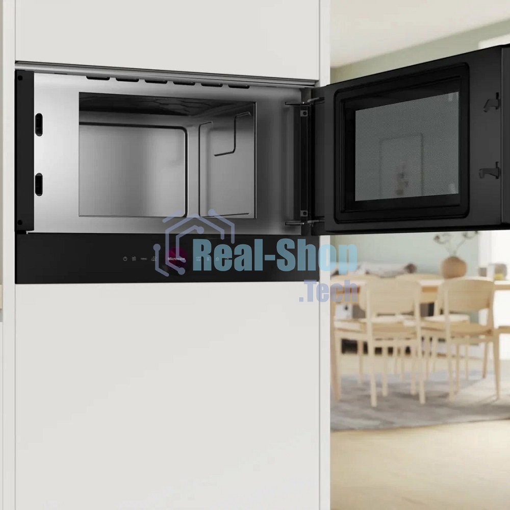 Встраиваемая микроволновая печь Bosch BFR7221B1 900Вт, 5 режимов, инвертер, 21 л, черный, петли справа