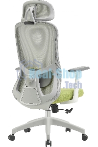 Кресло компьютерное Cactus CS-GMC515-GYGN серый, сиденье салатовый, сетка/ткань, с подголов. крестов. пластик, пластик серый