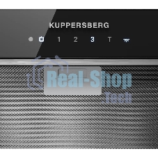 Встраиваемая вытяжка Kuppersberg, 52 см, мощность рециркуляции 650 м3/ч, мощность отвода 1300 м3/ч, сенсорное управление, таймер, турборежим, угольный фильтр KF-ES (доп. Опция), уровень шума 46 дБ, черный