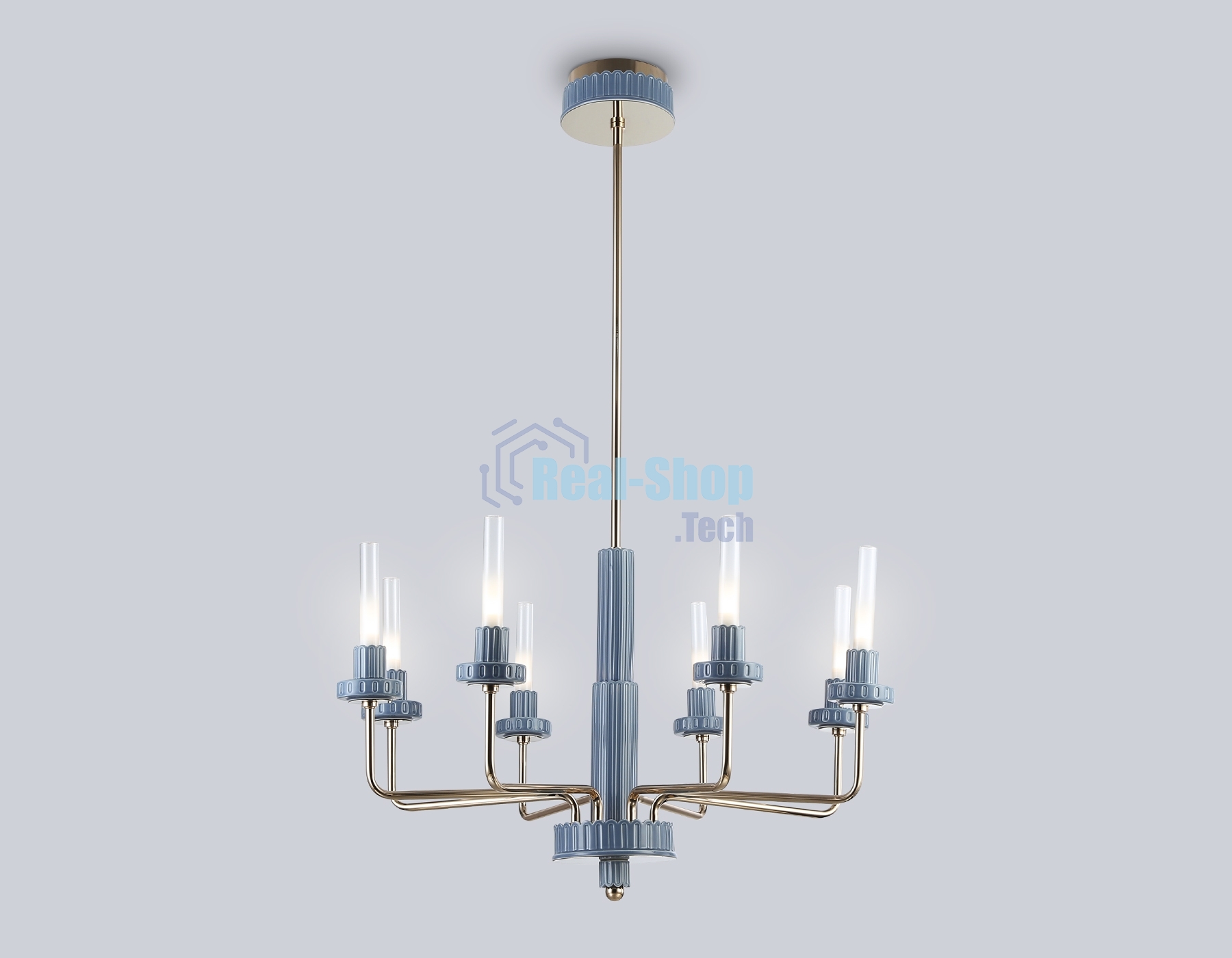 Люстра Ambrella light LH53126/8 GD/WH/GB золото/белый/серо-синий 13W 3000K D720*1120