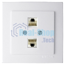 Nilson Роз. компьютерная 2-местн. СУ, (RJ45 CAT6), ТУРАН (TOURAN), белый (24111046)
