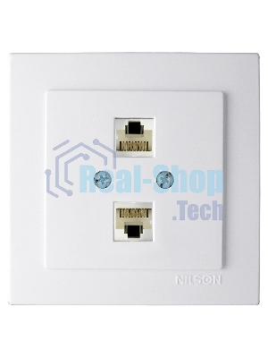 Nilson Роз. компьютерная 2-местн. СУ, (RJ45 CAT6), ТУРАН (TOURAN), белый (24111046)