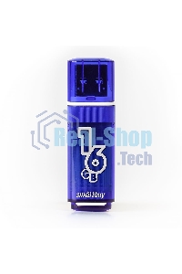 Флешка USB Smartbuy Glossy series Dark Blue (SB16GbGS-DB), 16Gb, USB 3.0, R/W 75/30, синий