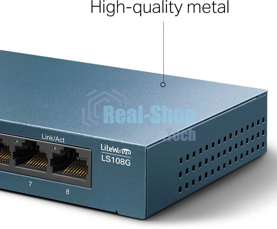 Коммутатор TP-Link LS108G 8-портовый 10/100/1000 Мбит/с настольный коммутатор SMB
