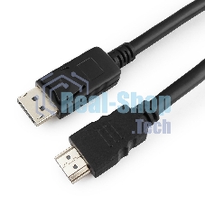 Кабель DisplayPort-HDMI Gembird/Cablexpert 1,8м, 20M/19M, черный, экран, пакет (CC-DP-HDMI-6)