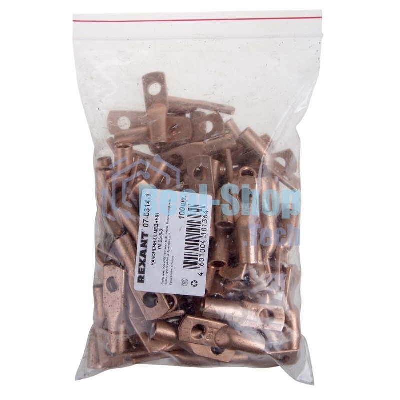 Наконечник Rexant ТМ 25–8–8 (16 мм²-Ø 8 мм) (в упак. 5 шт.)