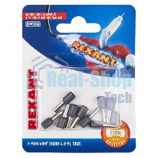 Наконечник штыревой втулочный Rexant изолированный, F-9 мм, 4 мм², НШВи 4.0-9/Е 4,0-9/Е4009, серый, в упак. 10 шт.