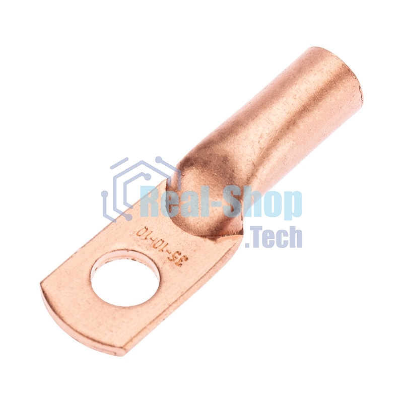 Наконечник медный Rexant ТМ 35-10-10 (35мм² - Ø10мм) (в упак. 50 шт.)