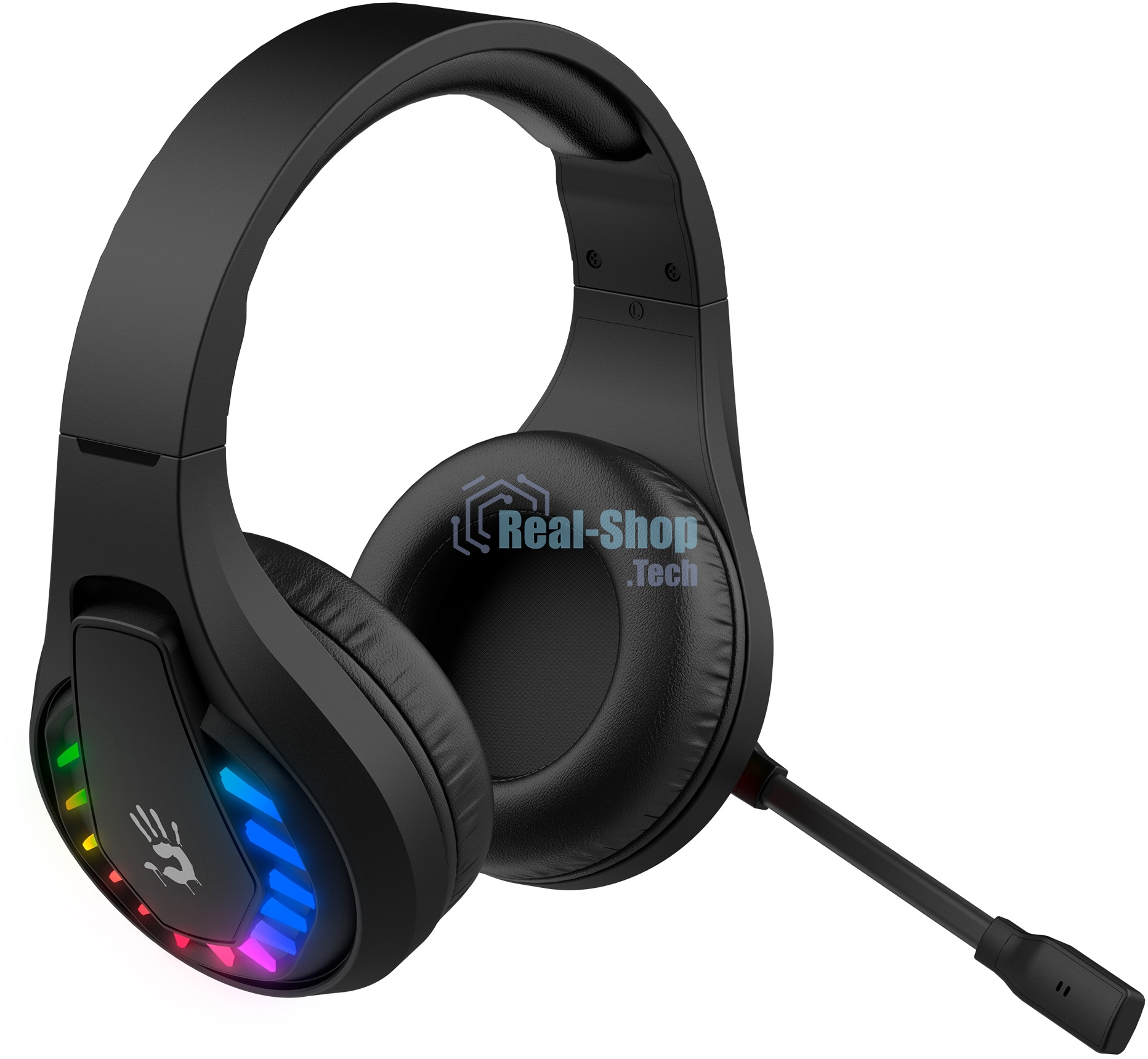 Гарнитура проводная с микрофоном A4Tech Bloody GR230 черный накладные BT оголовье (GR230)