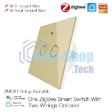 Выключатель MOES Gang Smart Switch Sensor w/o grounding ZS-EU2, Zigbee, 100-240 В