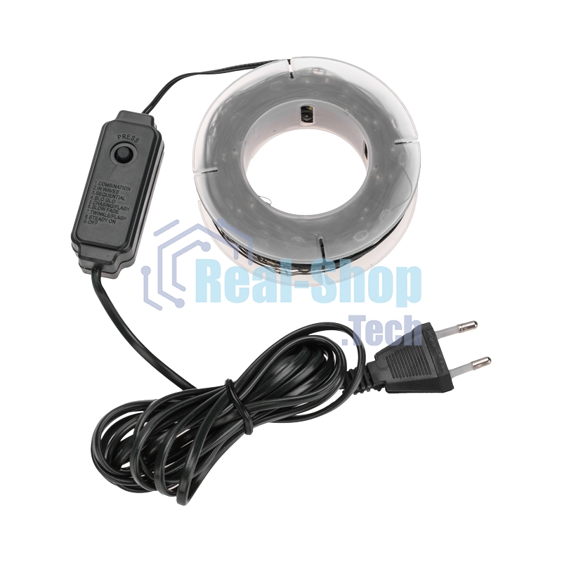 Гирлянда Роса с контроллером 50м, 500LED, IP20, 230В, зеленый провод, белое свечение 