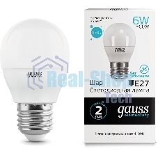 Лампа cветодиодная Gauss LED Elementary Globe 6W E27 4100K арт. 53226