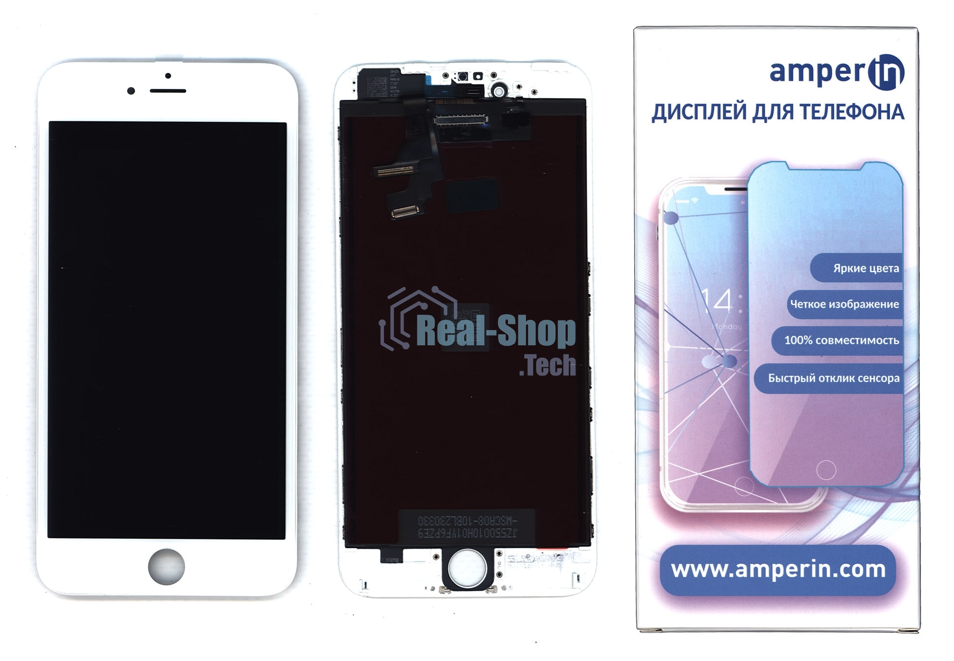 Дисплей Amperin для Apple iPhone 6 Plus в сборе с тачскрином (IPS), белый