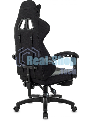 Кресло Zombie Weaver черный/серый, ткань, подголовник, подставка для ног