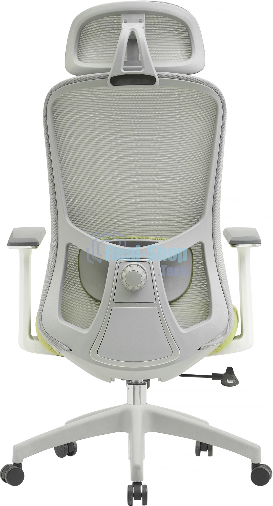 Кресло компьютерное Cactus CS-GMC515-GYGN серый, сиденье салатовый, сетка/ткань, с подголов. крестов. пластик, пластик серый