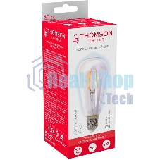 Лампа светодиодная филаментная Thomson TH-B2342 E27, эдисон, 9Вт, 6500К, белый холодный, 1 шт.
