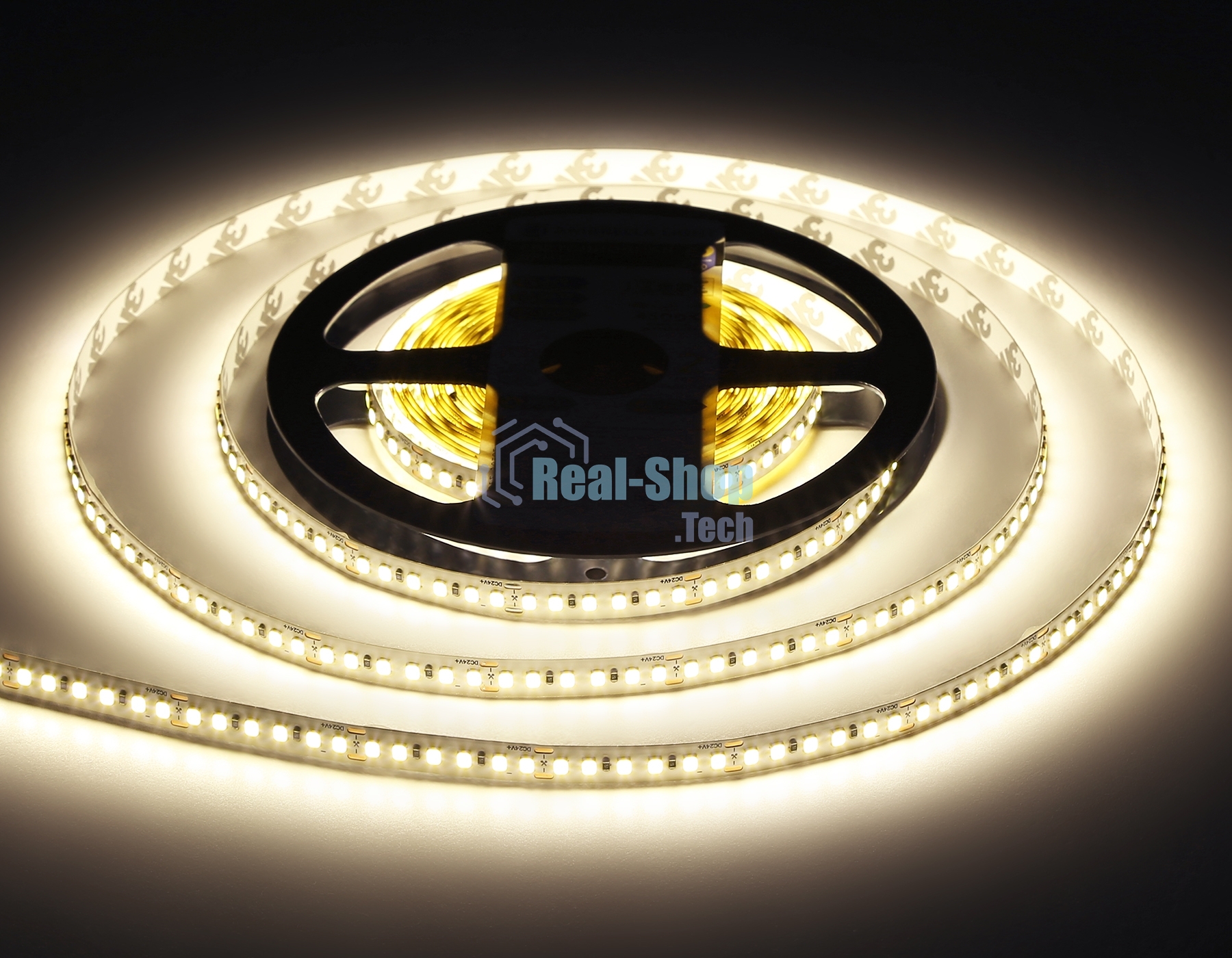 Светодиодная лента Ambrella light GS3202 2835 180Led/ 14.4W m/ 24V IP20 4500K/ 5000*8*1.2mm (2 конт.)