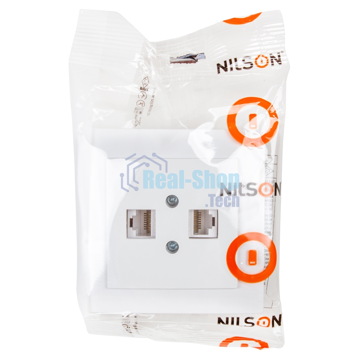 Nilson Роз. компьютерная 2-местн. СУ, (RJ45 CAT6), ТУРАН (TOURAN), белый (24111046)