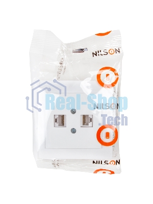 Nilson Роз. компьютерная 2-местн. СУ, (RJ45 CAT6), ТУРАН (TOURAN), белый (24111046)