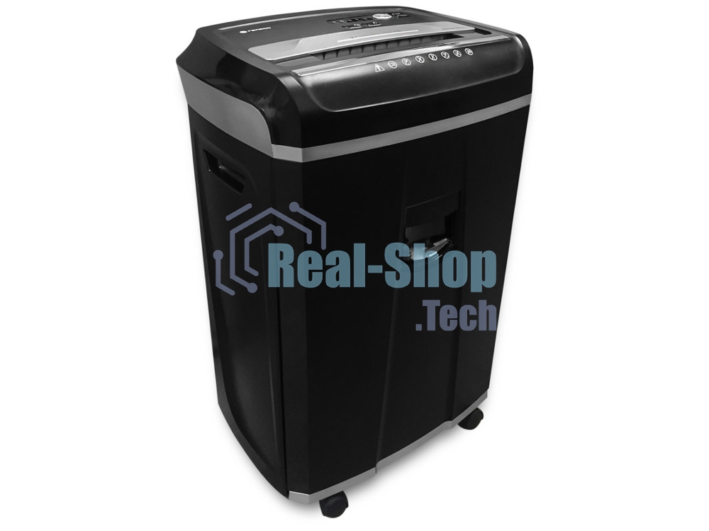 Шредер ГЕЛЕОС УМ35-4 (DIN P-4) фрагмент 3,9x30мм, 26 листов (70гр./м²), 35 литров, Уничт.скобы,скрепки,пл.карты,CD. TouchGuard.JamFree.ECO