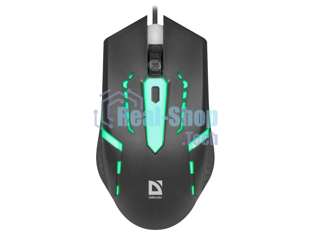 Мышь проводная Defender Hit MB-601 черный, 1200 dpi, USB, кнопки - 4