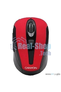Мышь беспроводная Canyon MSO-W6 красный, 1600 dpi, радиоканал, USB, кнопки - 6