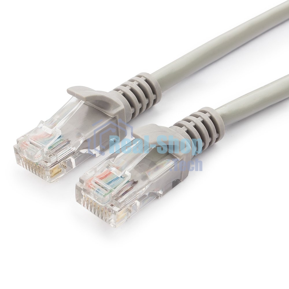Патч-корд UTP, кат 5e, 0.25м с RJ45 серый