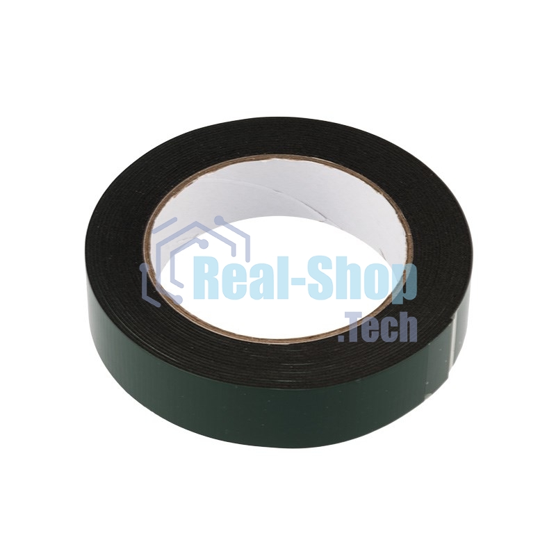 Двухсторонний скотч Rexant, черная, вспененная ЭВА основа, 25 мм, ролик 5 м