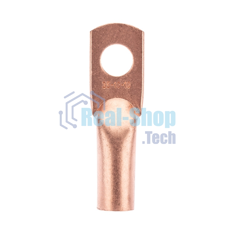 Наконечник медный Rexant ТМ 35-10-10 (35мм² - Ø10мм) (в упак. 50 шт.)