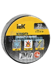 Изолента Iek UIZ-13-10-K02 0,13х15 мм черная 20 метров ИЭК