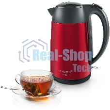 Чайник электрический Bosch TWK3P424 1.7л. 2400Вт красный (корпус: нержавеющая сталь)