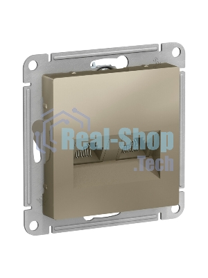 Розетка компьютерная двойная Schneider Electric AtlasDesign RJ45+RJ45, кат.5E, механизм ATN000585 Шампань