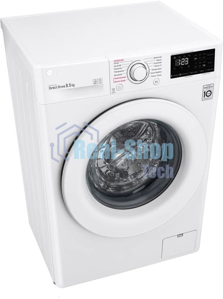 Стиральная машина LG F2V3GS3W белый, загрузка фронтальная 8,5 кг, 1200 об/мин., класс: А