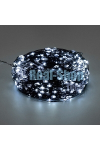 Гирлянда Роса с контроллером 50м, 500LED, IP20, 230В, зеленый провод, белое свечение 