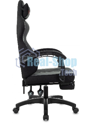 Кресло Zombie Weaver черный/серый, ткань, подголовник, подставка для ног