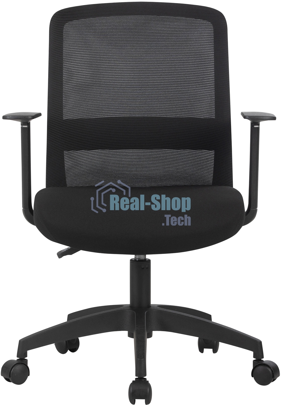 Кресло компьютерное Cactus CS-MC333-BK черный, сиденье черный, сетка/ткань, низк.спин. крестов. пластик, пластик черный