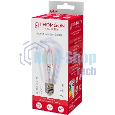 Лампа светодиодная филаментная Thomson TH-B2342 E27, эдисон, 9Вт, 6500К, белый холодный, 1 шт.