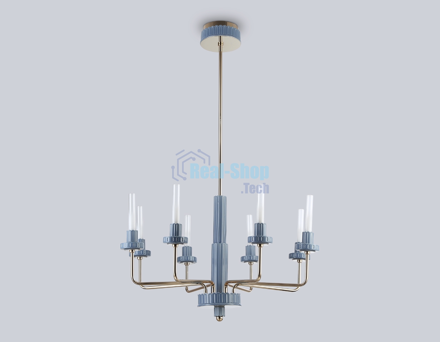 Люстра Ambrella light LH53126/8 GD/WH/GB золото/белый/серо-синий 13W 3000K D720*1120